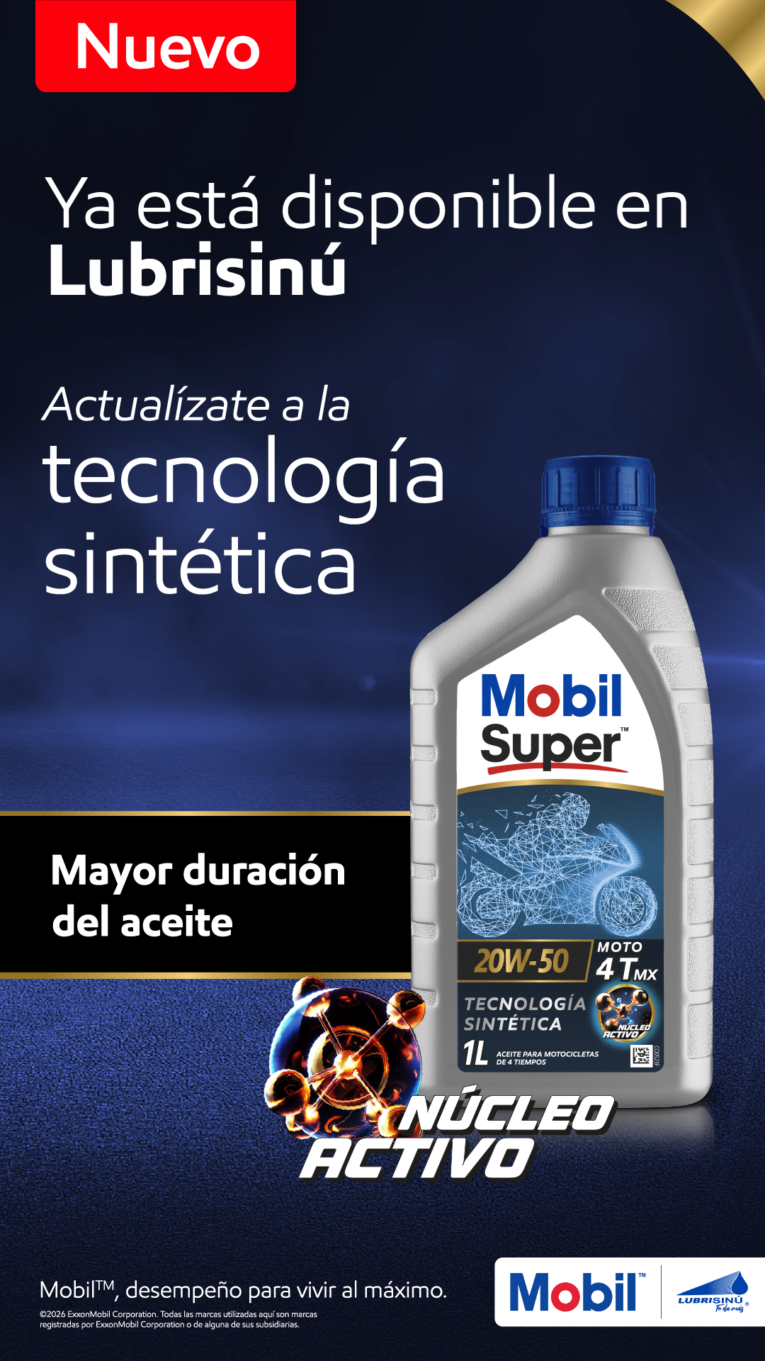 Mobil™ Super MX 20W-50: tecnología sintética